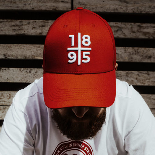 Curved Snapback: 1895 rot-weiß – Bild 2